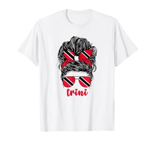 Trinidadisches Mädchen für Damen Trini-Flagge von Trinidad und Tobago T-Shirt von Trini Trinidad and Tobago Flag Apparel Co.