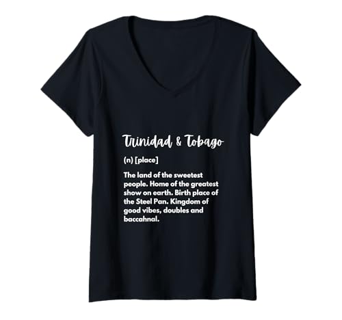 Damen Trinidad und Tobago Home Trini Flagge Definition Pride T-Shirt mit V-Ausschnitt Damen Trinidad und Tobago Home Trini Flagge Definition Pride T-Shirt mit V-Ausschnitt von Trinidad and Tobago Funny Slang