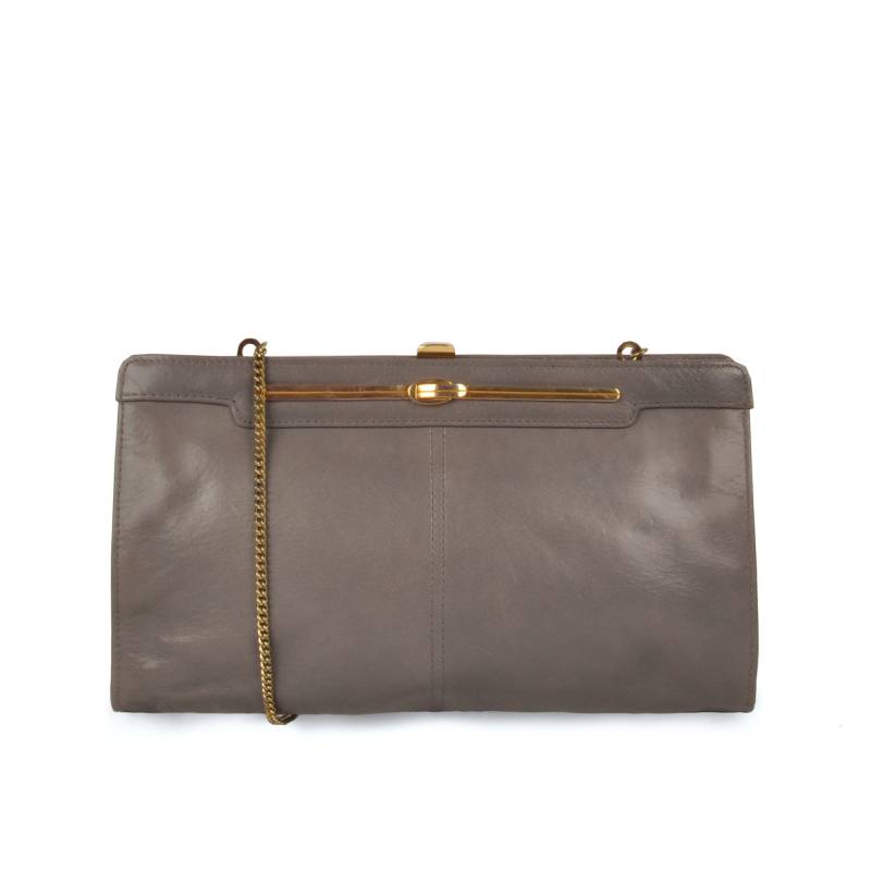 Vintage Graue Handtasche Mit Kettentragegurt | Trinidadvintage von TrinidadVintage