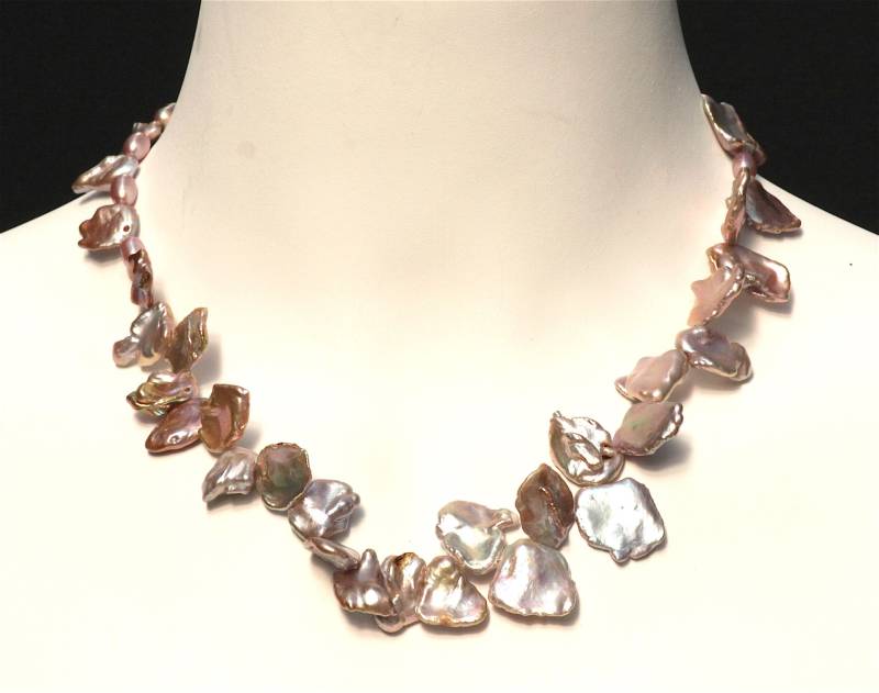 Set Halskette, Collier Mit Ohrstecker, Flachperlen | 5 von Triniskunstobjekte