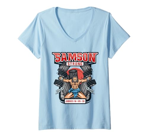 Damen Samson Strong T-Shirt mit V-Ausschnitt Damen Samson Strong T-Shirt mit V-Ausschnitt von Trinity Lifting