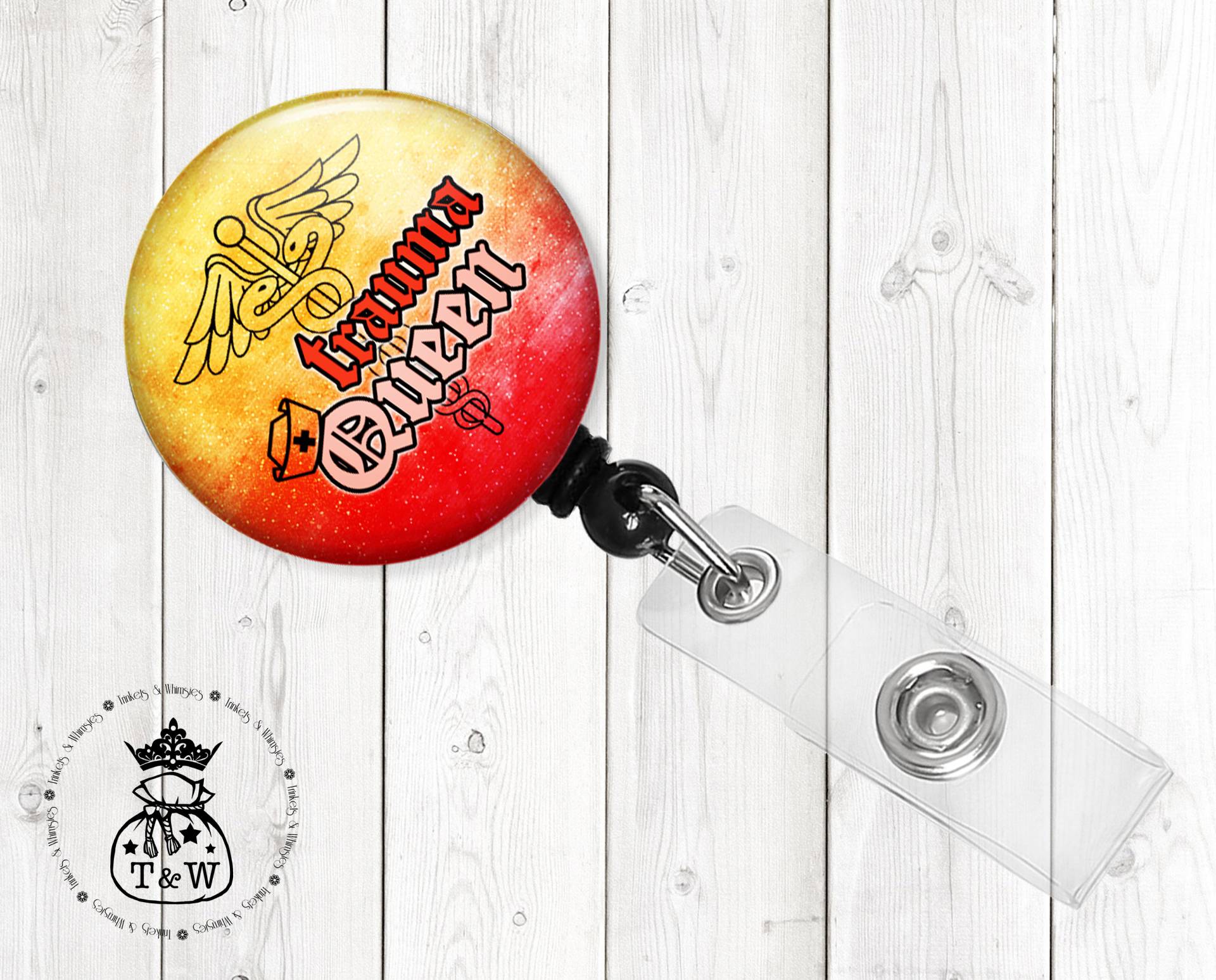 Trauma Queen Mehrfarbiger Einziehbarer Ausweishalter | Königin Caduceus Abzeichen Reel Trauma Queen Mehrfarbiger Einziehbarer Ausweishalter | Königin Caduceus Abzeichen Reel von TrinketsAndWhimsies