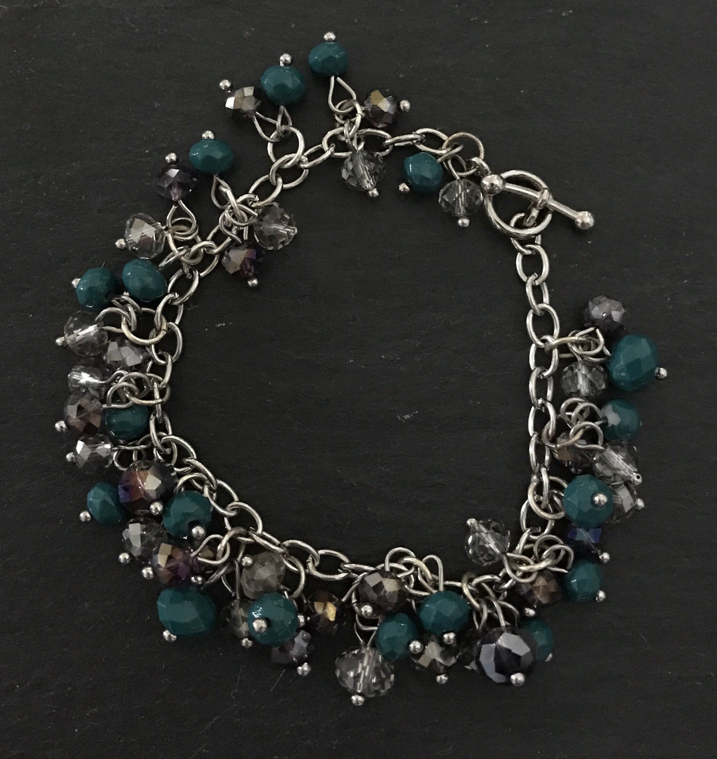 Die Vera. Petrol Und Lila Perlen Armband/Kette Anweisung Cluster Die Vera. Petrol Und Lila Perlen Armband/Kette Anweisung Cluster von TrinketsByLynn