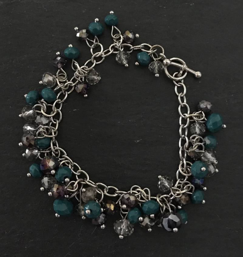 Die Vera. Petrol Und Lila Perlen Armband/Kette Anweisung Cluster Die Vera. Petrol Und Lila Perlen Armband/Kette Anweisung Cluster von TrinketsByLynn