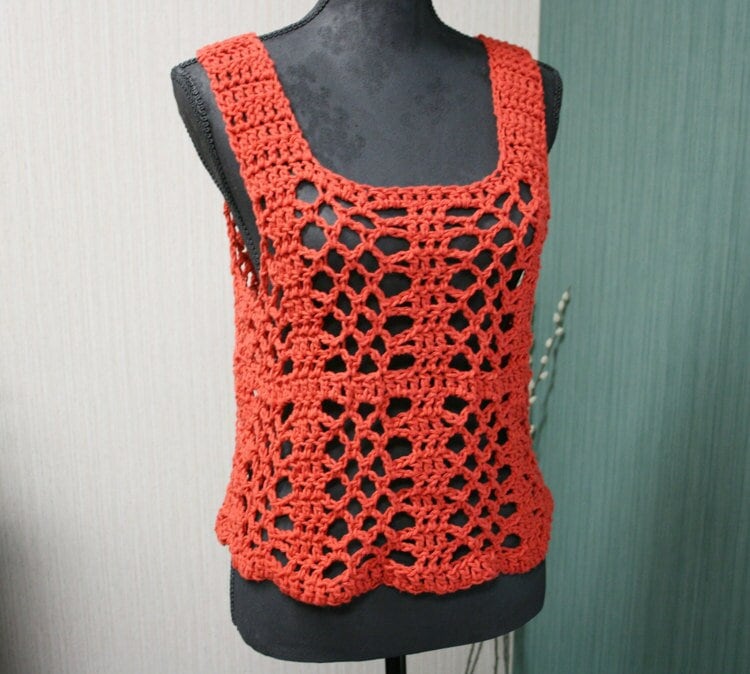 Gehäkeltes Tank Top Für Fun in The Sun. Go Orange Dieser Saison Mit Meinem All Cotton von TrinksKnitting