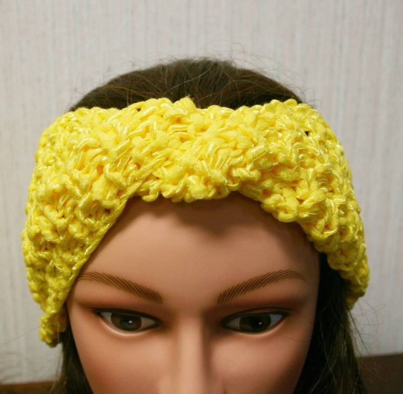 Handgestrickte Ohrenwärmer, Stirnband Oder Als Loop in Zitronengelb Und Aus Einem Weichen Texturierten Garn von TrinksKnitting