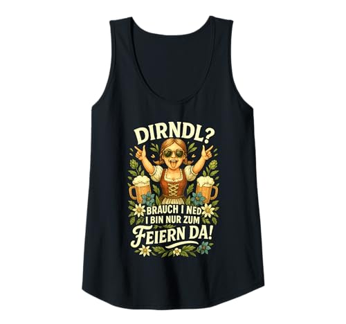 Damen Party Lederhosn Dirndl Ersatz Trinkspruch Lustig Oktoberfest Tank Top Damen Party Lederhosn Dirndl Ersatz Trinkspruch Lustig Oktoberfest Tank Top von Trinksprüche Party Shirt Lustig Oktoberfest Tracht