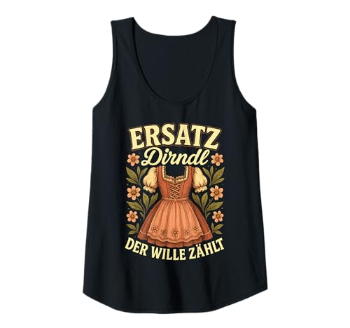 Damen Party Lederhosn Dirndl Ersatz Trinkspruch Lustig Oktoberfest Tank Top von Trinksprüche Party Shirt Lustig Oktoberfest Tracht