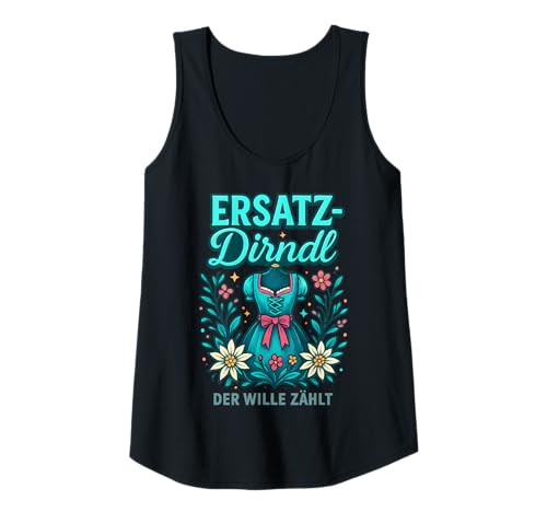 Damen Party Lederhosn Dirndl Ersatz Trinkspruch Lustig Oktoberfest Tank Top von Trinksprüche Party Shirt Lustig Oktoberfest Tracht
