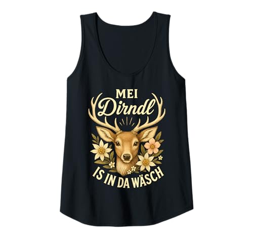 Damen Party Lederhosn Dirndl Ersatz Trinkspruch Lustig Oktoberfest Tank Top von Trinksprüche Party Shirt Lustig Oktoberfest Tracht