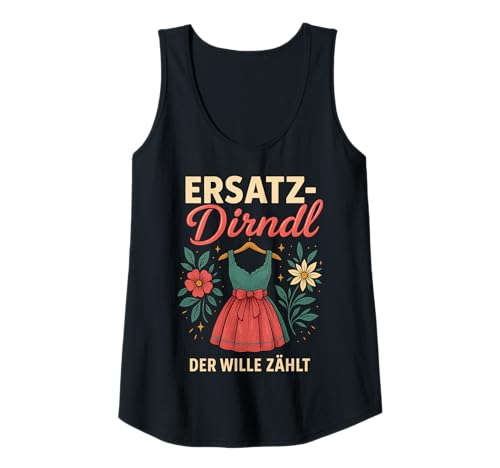 Damen Party Lederhosn Dirndl Ersatz Trinkspruch Lustig Oktoberfest Tank Top von Trinksprüche Party Shirt Lustig Oktoberfest Tracht