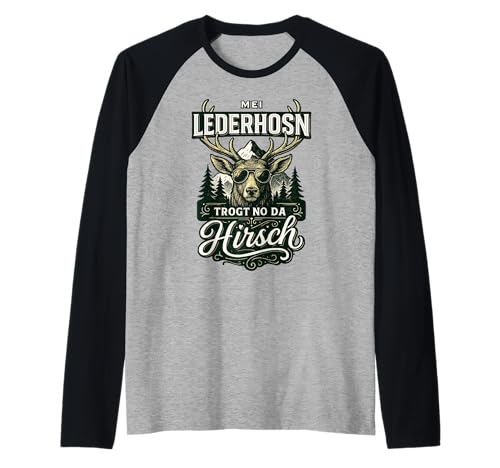 Party Lederhosn Dirndl Ersatz Trinkspruch Lustig Oktoberfest Raglan von Trinksprüche Party Shirt Lustig Oktoberfest Tracht