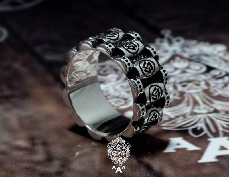 Valknut Ring, Valknut Silber Wikinger Signet Ring, Wikinger Schmuck, Sterling 925 Schwarz Oxidiert von TripleAceStore