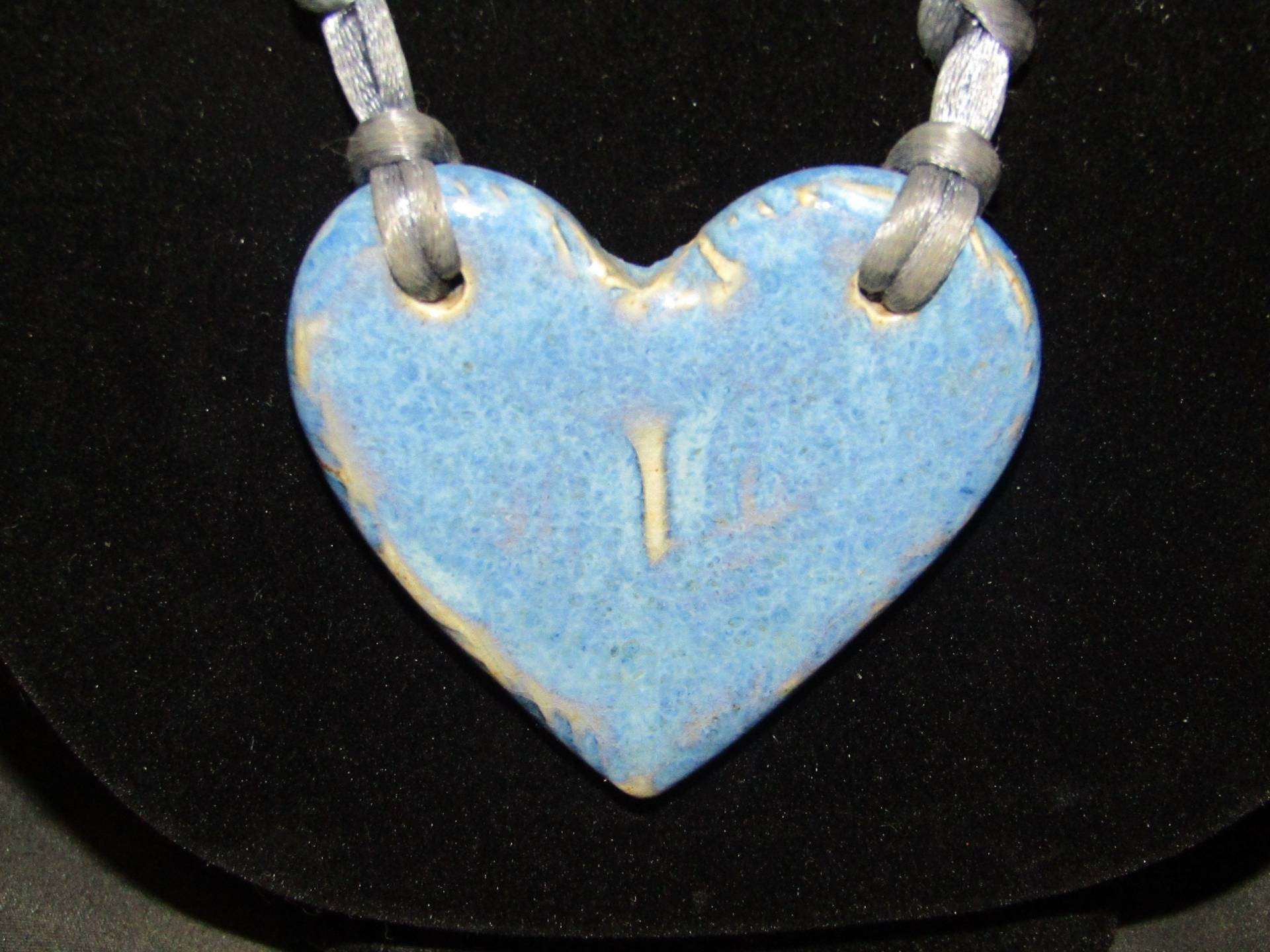 Vintage Keramik & Satinschnur Handgefertigt Halskette von TripleRBoutique