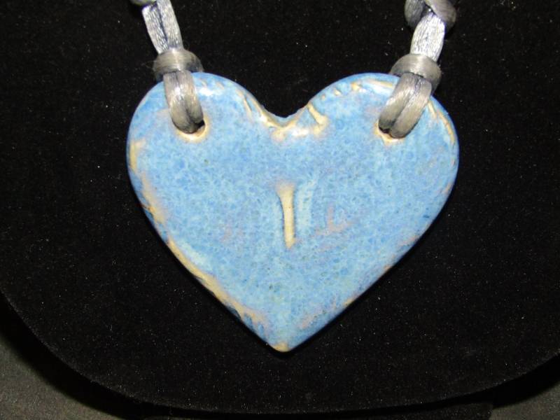 Vintage Keramik & Satinschnur Handgefertigt Halskette von TripleRBoutique