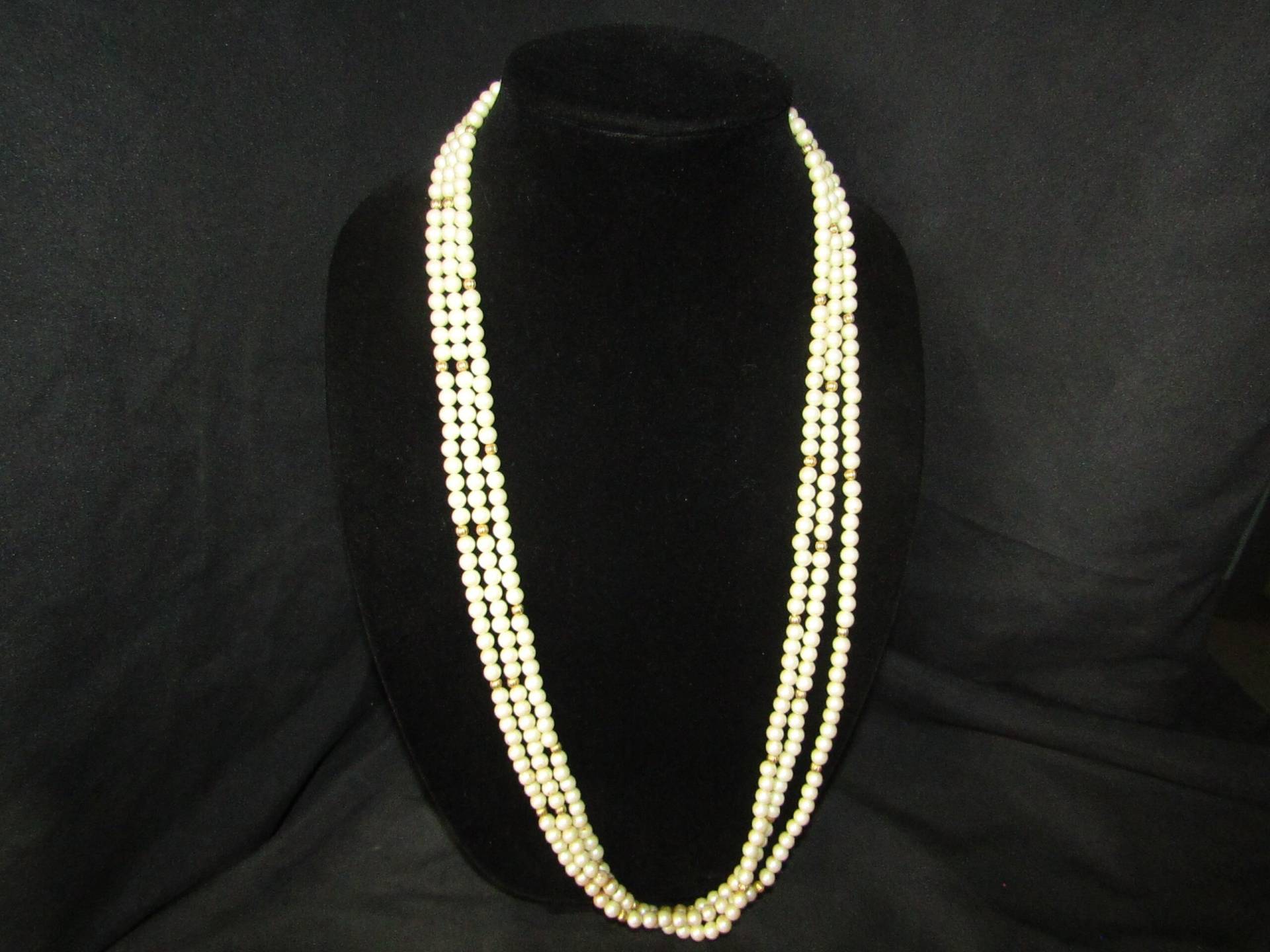 Vintage Kunstperlen Tristrang Halskette von TripleRBoutique