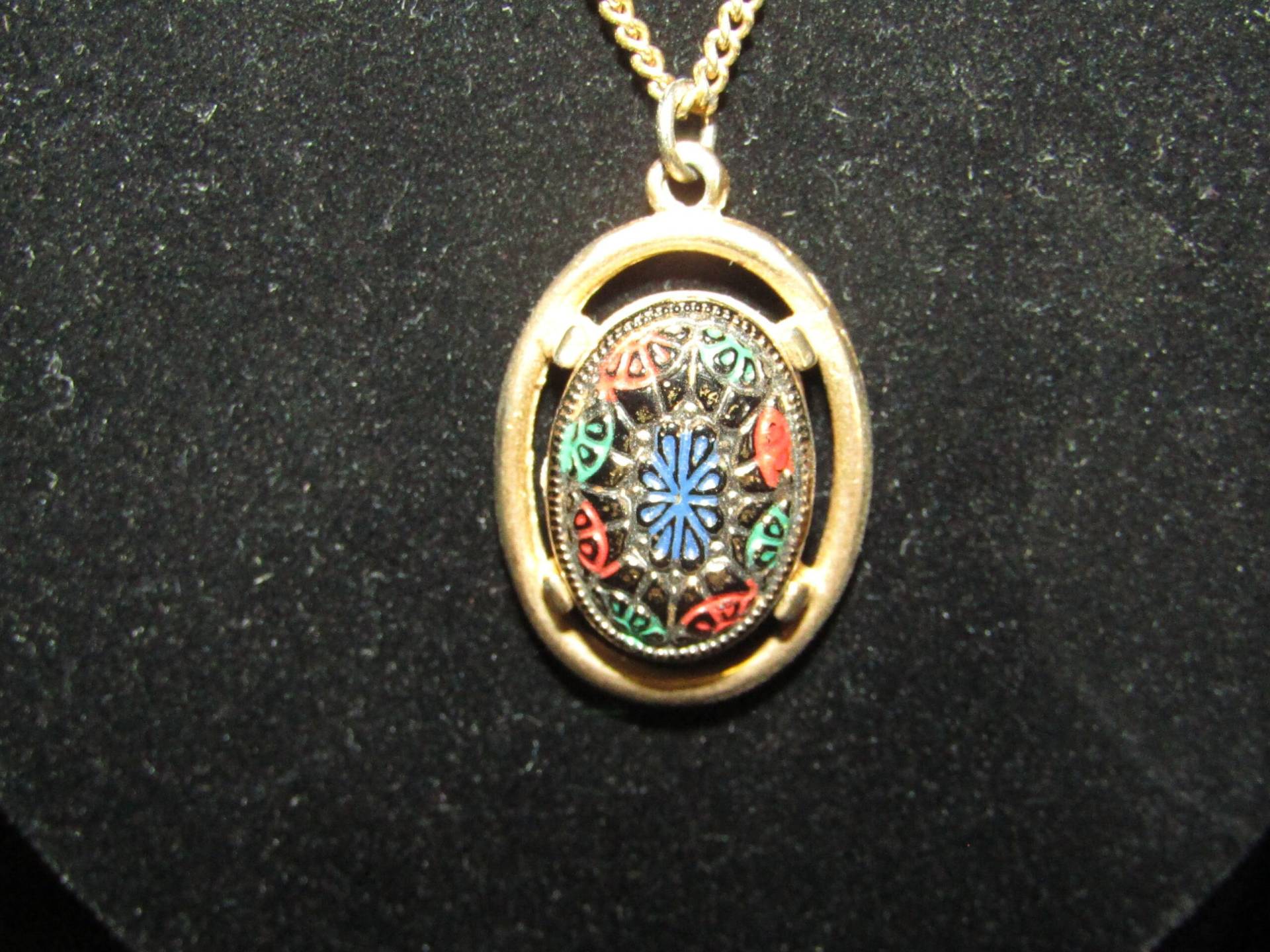 Vtg Sarah Cov Emaillierte Cloisonne-stil Halskette von TripleRBoutique