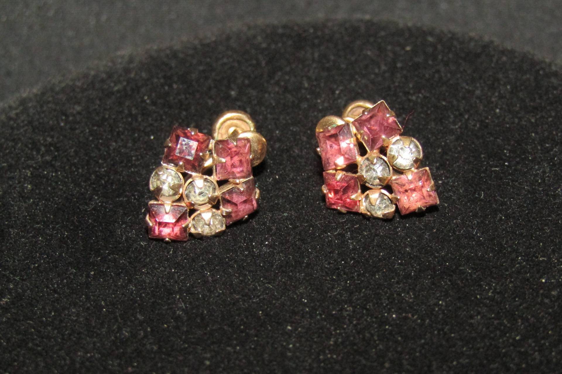 Vtg. M & S 12Kt Gold Filled Strass Schraub Ohrringe von TripleRBoutique