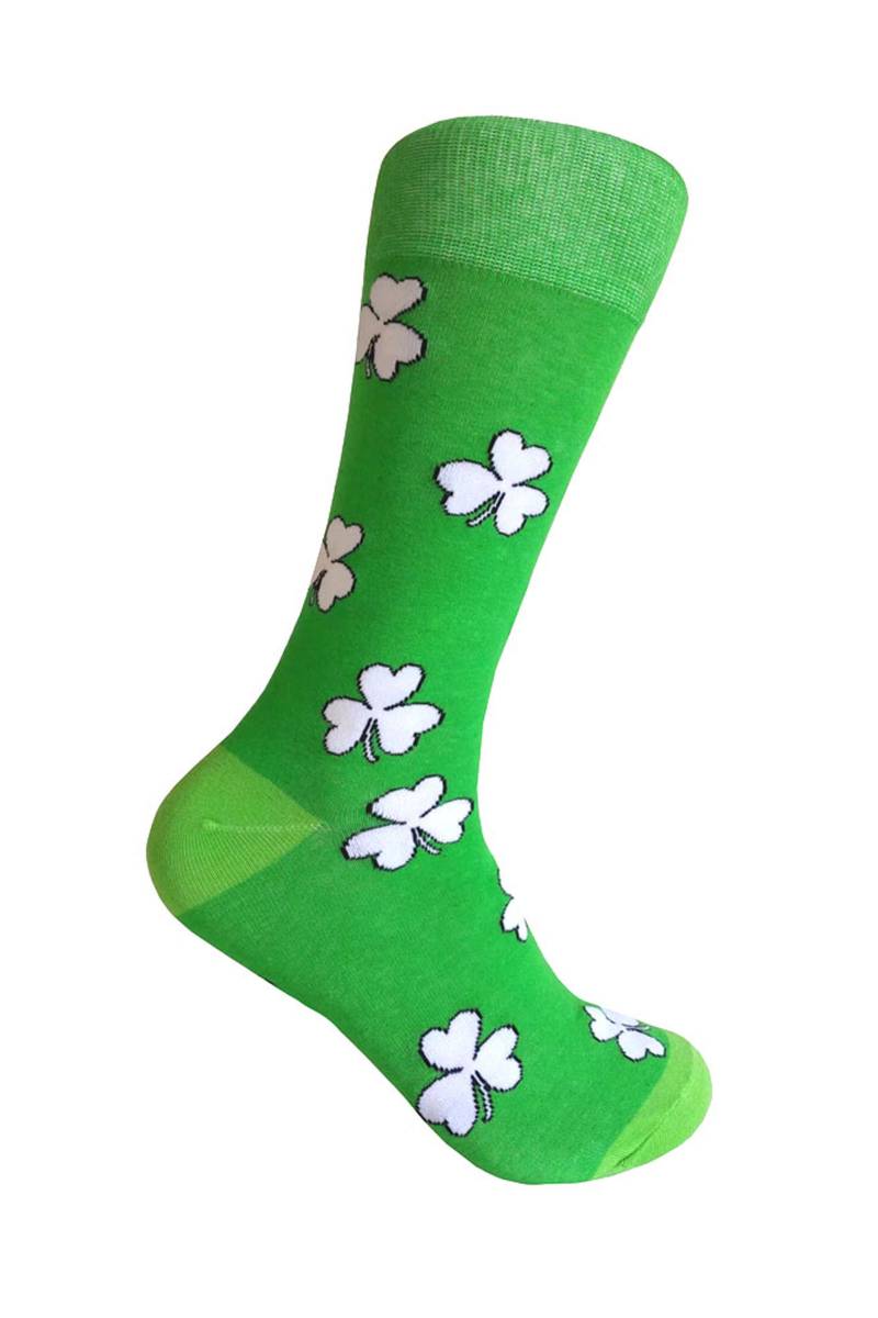 Herren Neuheit Irish Green St. Patrick Day Shamrocks Bierbecher Argyle Muster Und Solid Color Dress Socken von Triplemplus