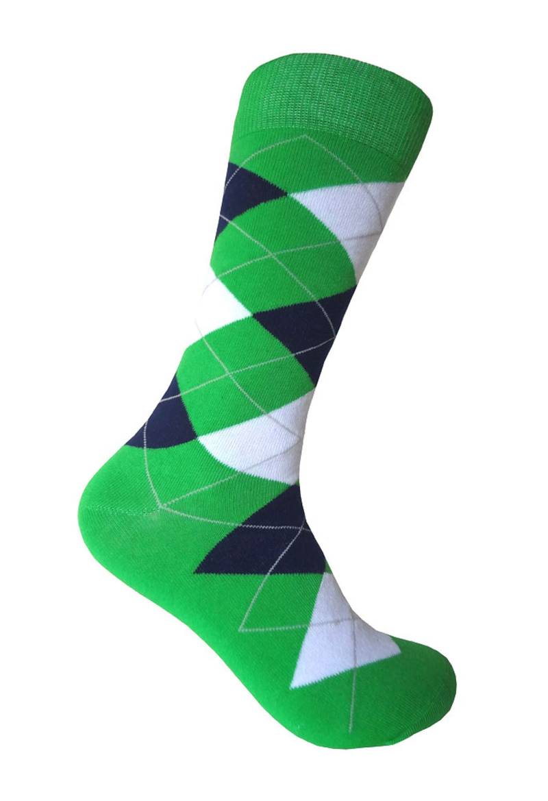 Herren St. Patrick Day Irisch Grün/Marineblau Weiß Argyle-Kleidersocken Und Paketsocken Mit Mehreren Mustern von Triplemplus