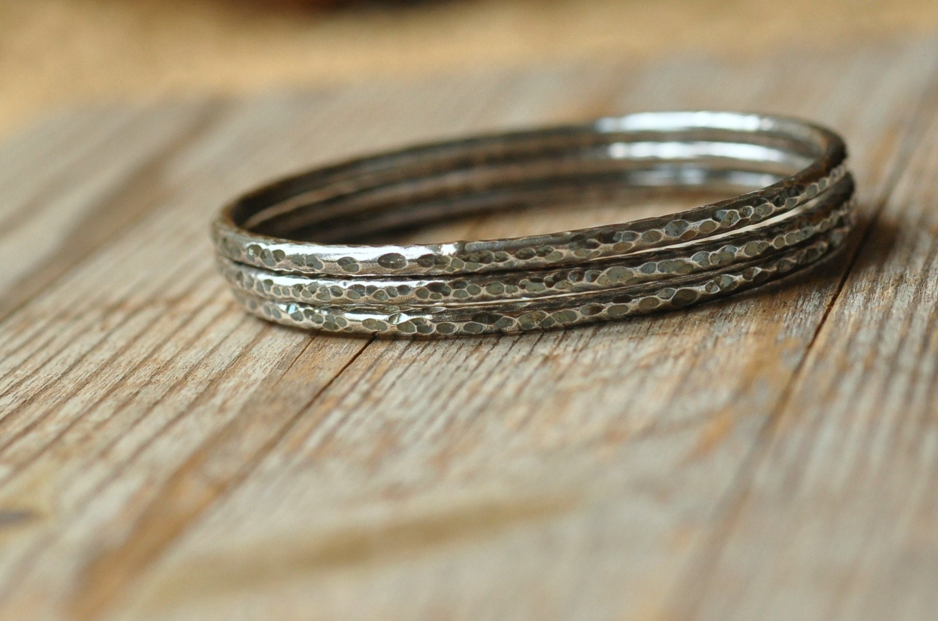 3Er Set Armreifen Aus Sterlingsilber Gehämmert, Handgeschmiedet, Unikat 3Er Set Armreifen Aus Sterlingsilber Gehämmert, Handgeschmiedet, Unikat von TripoliAndRouge