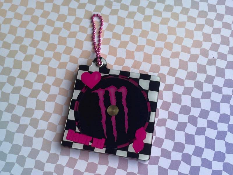 Rawr Xd Cd Acryl Anhänger in Pink, Schwarz, Weiß - Emo & Scene Inspiriert Nostalgisch 2000Er Dreh Und Austauschbare Schlüsselanhänger von TrippinSarah