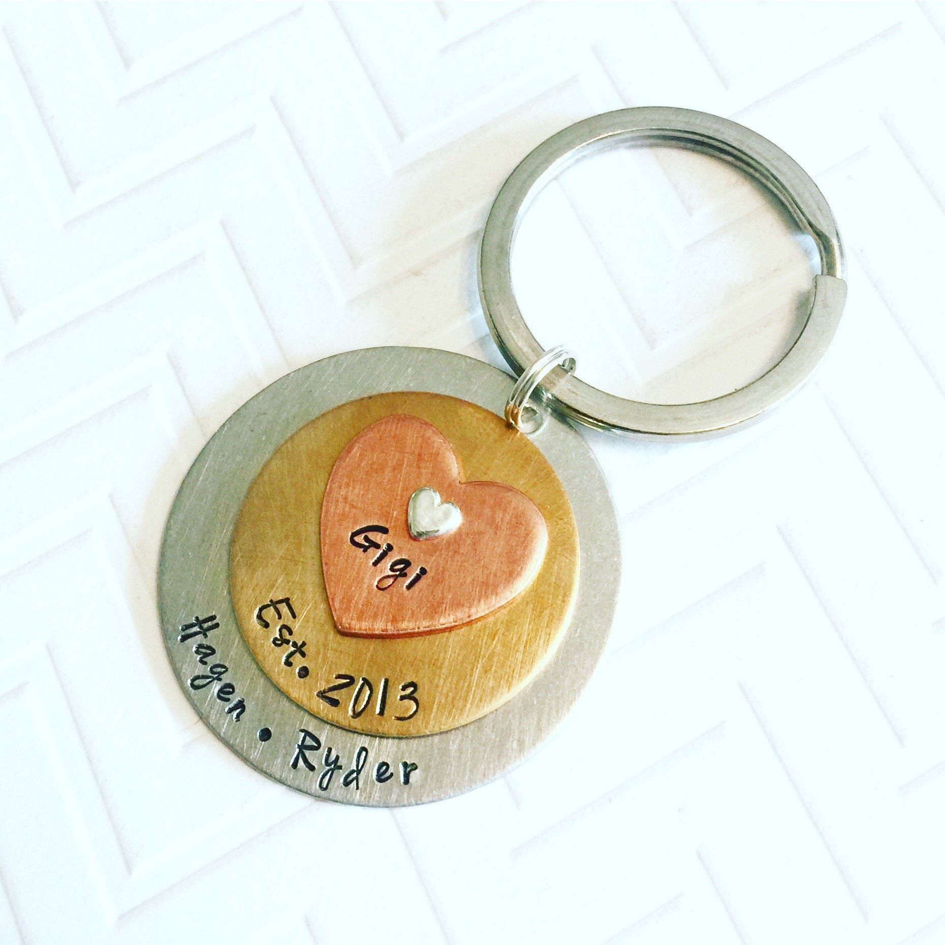 Gigi Schlüsselanhänger - Name Schlüsselbund Oma Familie Personalisierter Andenken Muttertagsgeschenk Gigi Schlüsselanhänger - Name Schlüsselbund Oma Familie Personalisierter Andenken Muttertagsgeschenk von TristarCustomDesigns