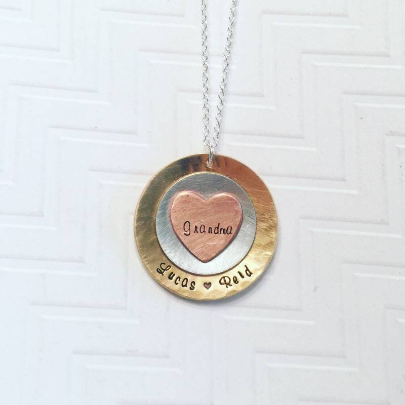 Oma Halskette - Grammy Namenskette Handgestempelte Personalisierte Geschenk Für Muttertagsgeschenk von TristarCustomDesigns