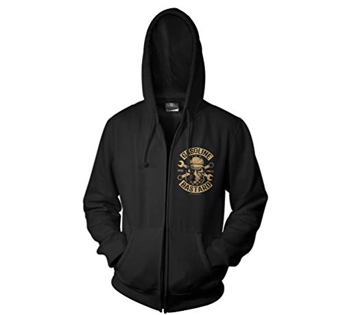 Gasoline Bastard Biker Herren Zipped Hoodie, Kapuzenpullover, Jacke, Sweater von Rock-IT Apparel, Biker Jacke 3X-Large Schwarz von Triton Style