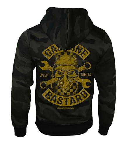 Gasoline Bastard Herren Camouflage Kapuzenpullover Sweater Biker Hoodie von Rock-IT Apparel Größen S-5XL Farbe Dark camo 3XL von Triton Style