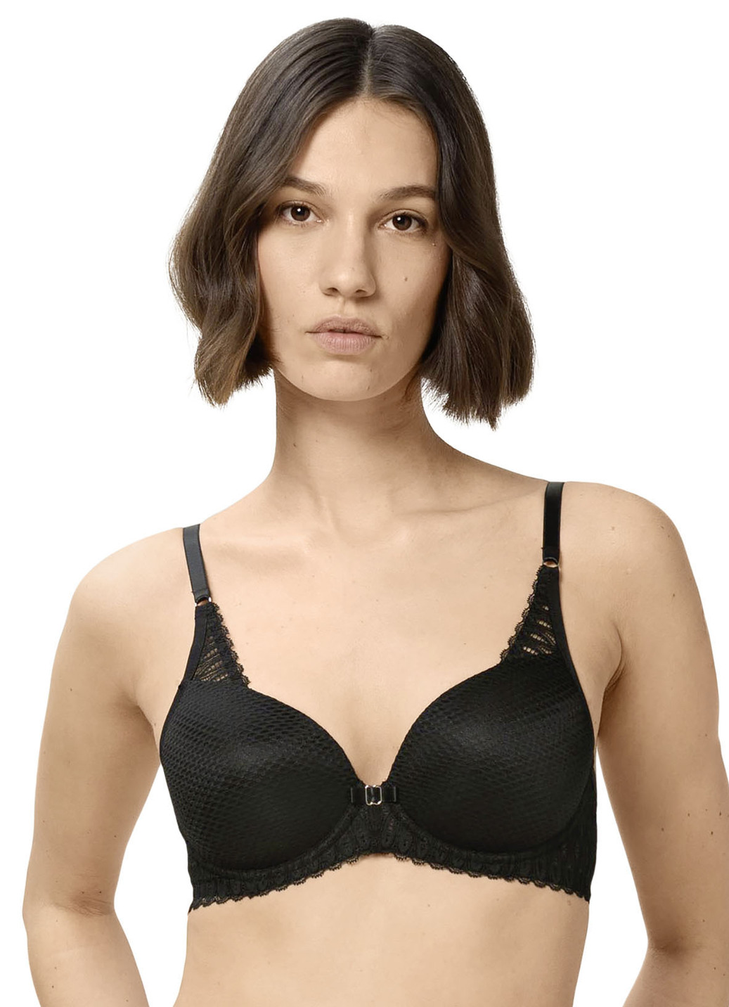 Triumph-Aura Spotlight Bügel-BH mit Elastikspitze, Cup B, Schwarz, Größe 75 von Triumph