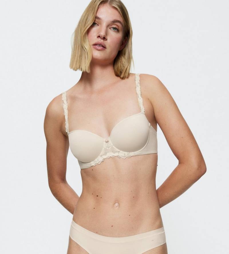 Triumph Balconette-BH Wild Azalea Florale WHP mehrfarbige Spitzendetails, Satin-Jacquard, glatte Spacer-Cups von Triumph