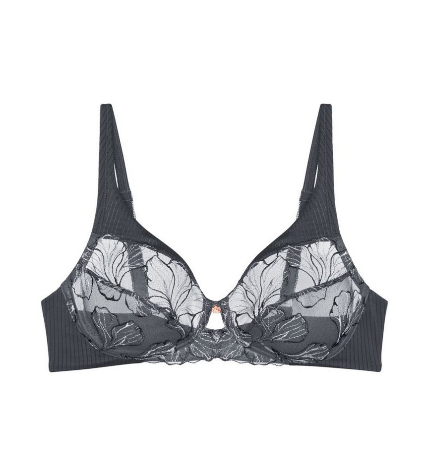 Triumph Bügelloser BH Triumph bügelloser BH Wild Iris Florale 10222220 Anthrazit (1 Stück, 1-tlg., 1 Stück) weiche Spitze von Triumph