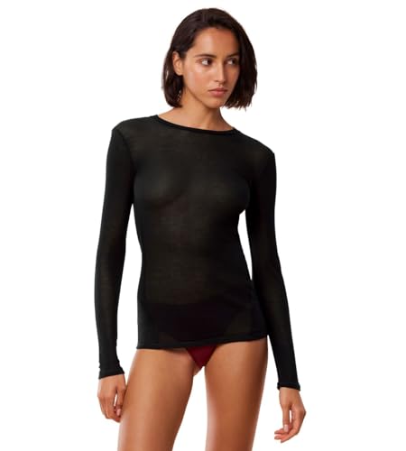 Triumph Damen Beauty Layers TOP LSL Crew Neck Shirt, SCHWARZ, S von Triumph