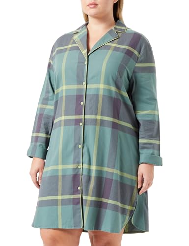 Triumph Damen Boyfriend Ndw X Checks Nightgown, Green - Dark Combination, 44 von Triumph