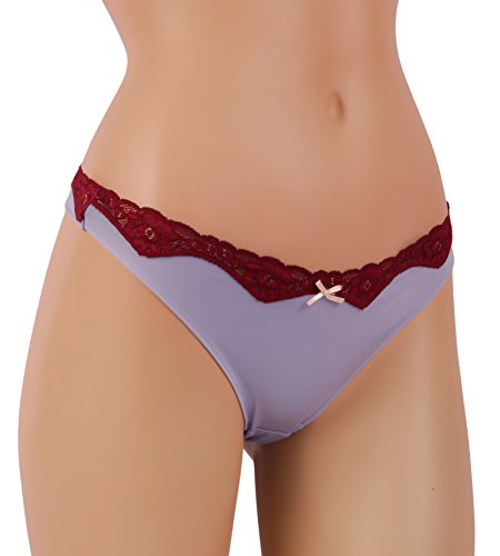 Triumph Damen Brief Micro and Lace String Unterhose (L, Rosa (Smoky Lilac (at))) von Triumph