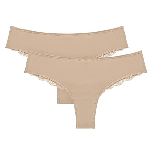 Triumph Damen Lovely Micro Brazilian String 2P Briefs, Smooth Skin, XL von Triumph