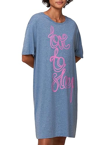 Triumph Women's Nightdresses NDK SSL 10 CO/MD Nachthemd, Blue Combination, 40 von Triumph