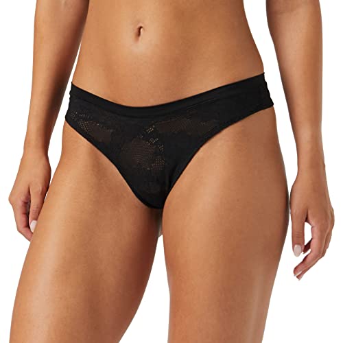 Triumph Damen Smart Deco High Leg String Ex Unterw sche, Schwarz, 1 EU von Triumph