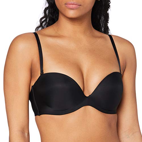 Triumph Everyday Stepy Soft Vollschalen BH – Trägerloser Push-up-BH mit inneren Silikonbändchen und niedriger Körbchenmitte – Schwarz - 80B EU von Triumph