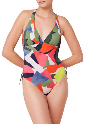 Triumph Damen Summer Expression OP 01 pt One Piece Swimsuit, Green - Dark Combination, 38B von Triumph