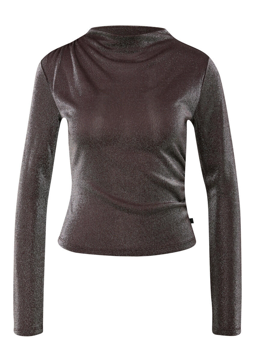 Q/S designed by - Glitzershirt mit seitlicher Raffung violet - Gr. - XXL von Q/S designed by