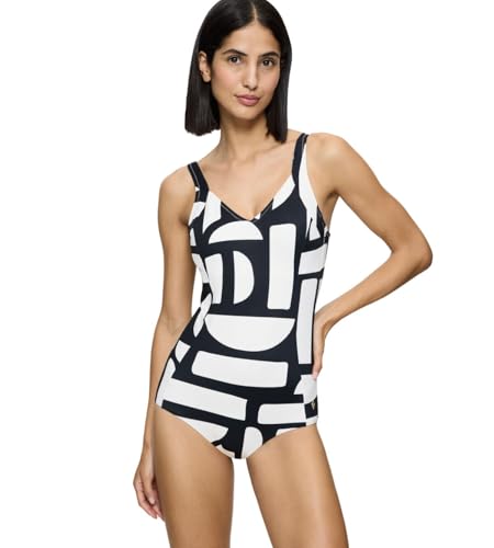 Triumph Summer Allure OW 01, One Piece Swimsuit Damen, Mehrfarbig (White - Dark Combination), 46 von Triumph