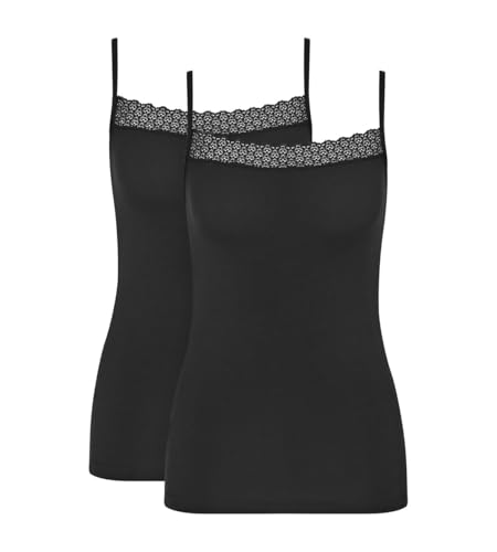 Triumph Women's Feel of Modal Spaghetti Top 2P Undershirt, Black, Medium (2er Pack) von Triumph