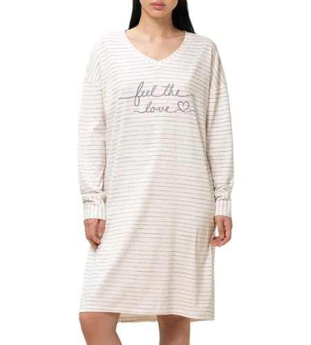 Triumph Women's Nightdresses NDK LSL 10 CO/MD Nachthemd, White-Dark Combination, 42 von Triumph