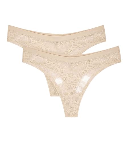 Triumph Women's Smart Deco High Leg String EX 2P Briefs, Creamy Dream, 1 von Triumph