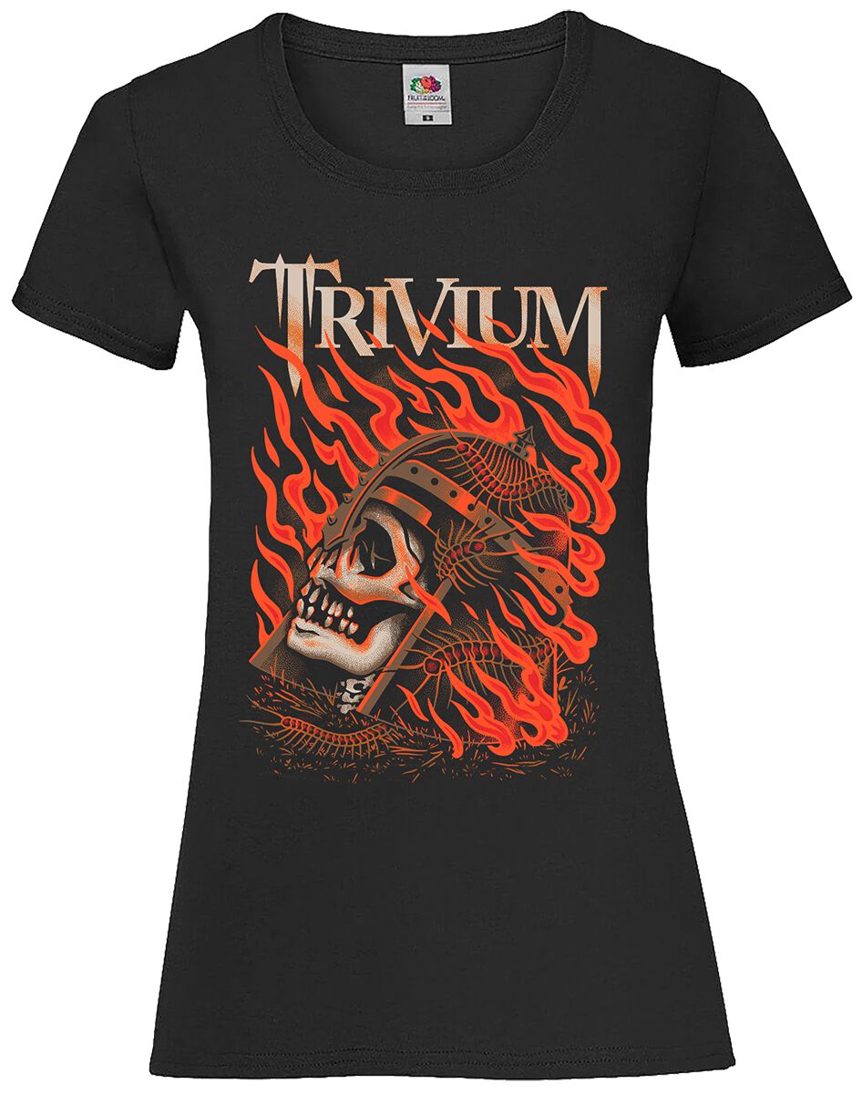 Trivium T-Shirt - Clark Or Flaming Skull - S bis XXL - für Damen - Größe L - schwarz  - Lizenziertes Merchandise! von Trivium