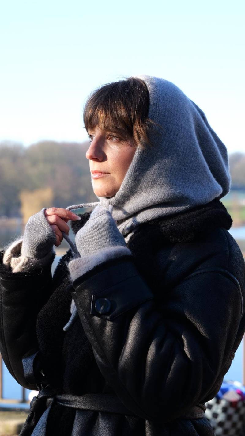 Balaclava 14 Farben Kaschmir/Merino Strickkapuze Extra Warm Unisex Schlaufeschal Mützen Winter Wollmütze von TrivunaDieStrickerin