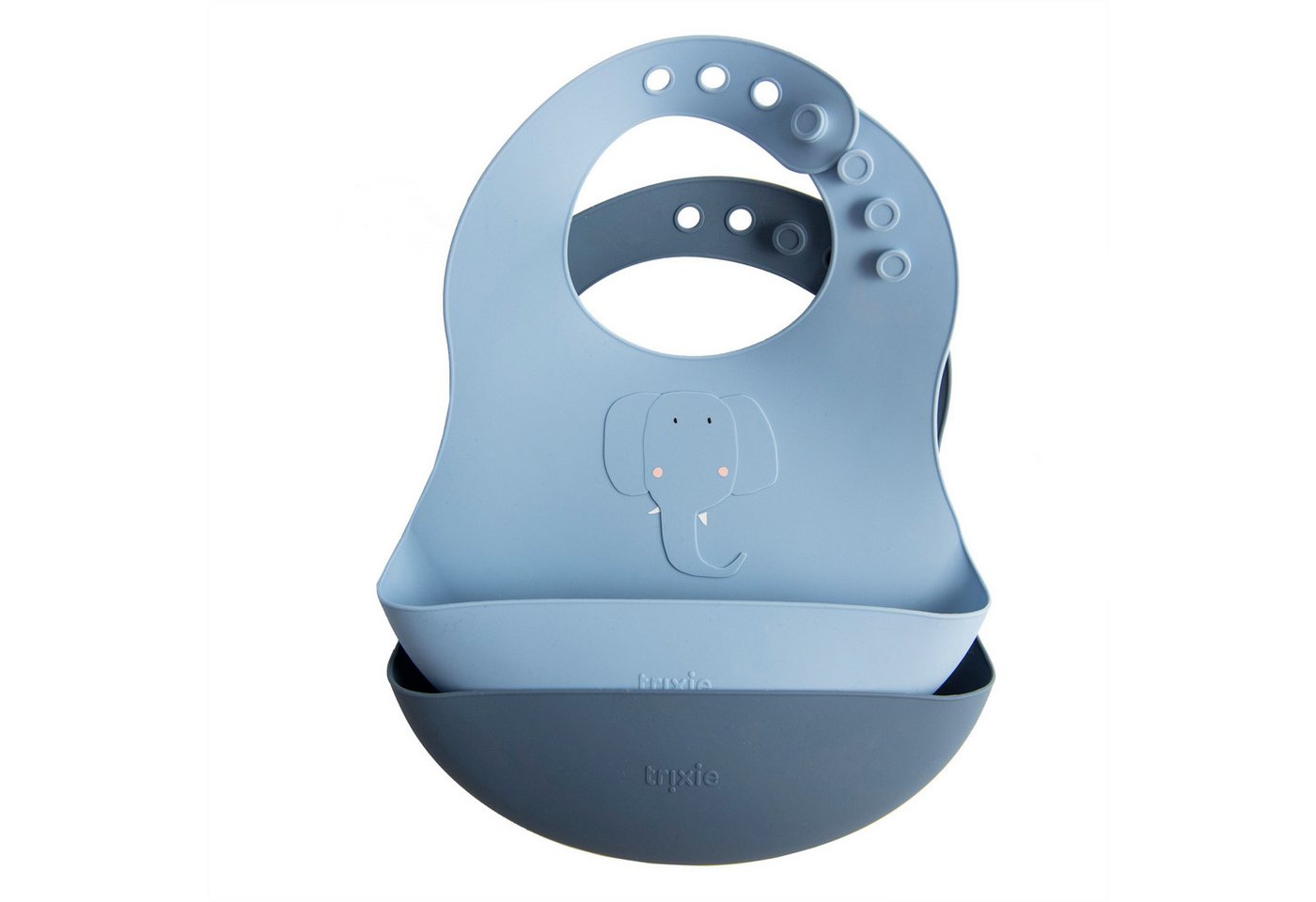 Trixie Baby Lätzchen Trixie Baby Silikon Lätzchen 2er Pack Mrs. Elephant Elefant blau von Trixie Baby