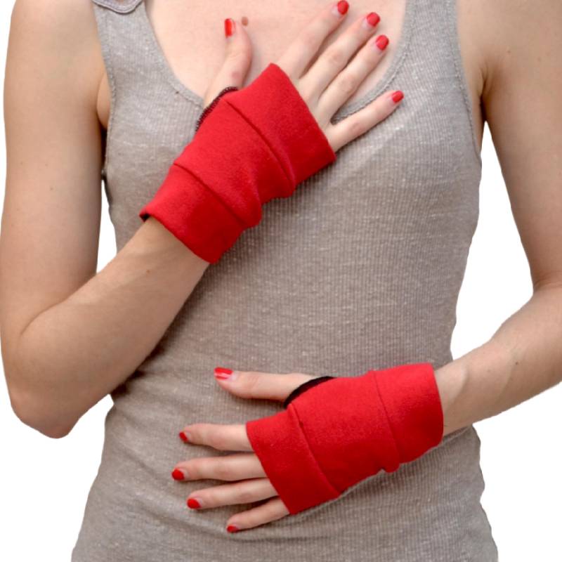 Damen Baumwollhandschuhe Rote Kostüm Handschuhe Kurze Weiße Armstulpen Graue Fingerlose Herren Kostümhandschuhe Superhelden - Trixy Xchange von TrixyXchangeDotCom